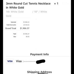 Tennis chain white gold with sapphire rocks 18inch